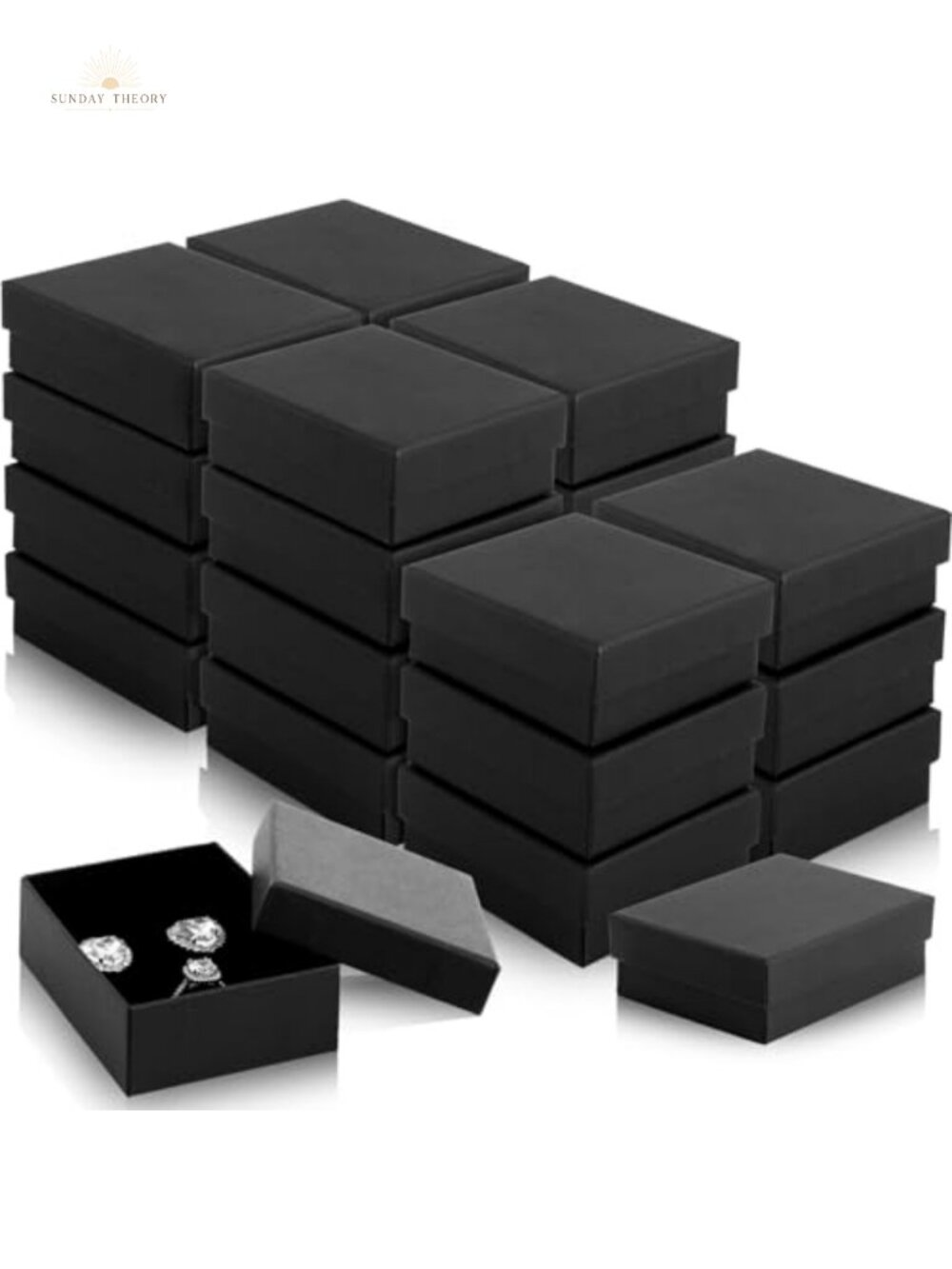 72 Pack Jewelry Storage Gift Boxes with Cushion, Black
